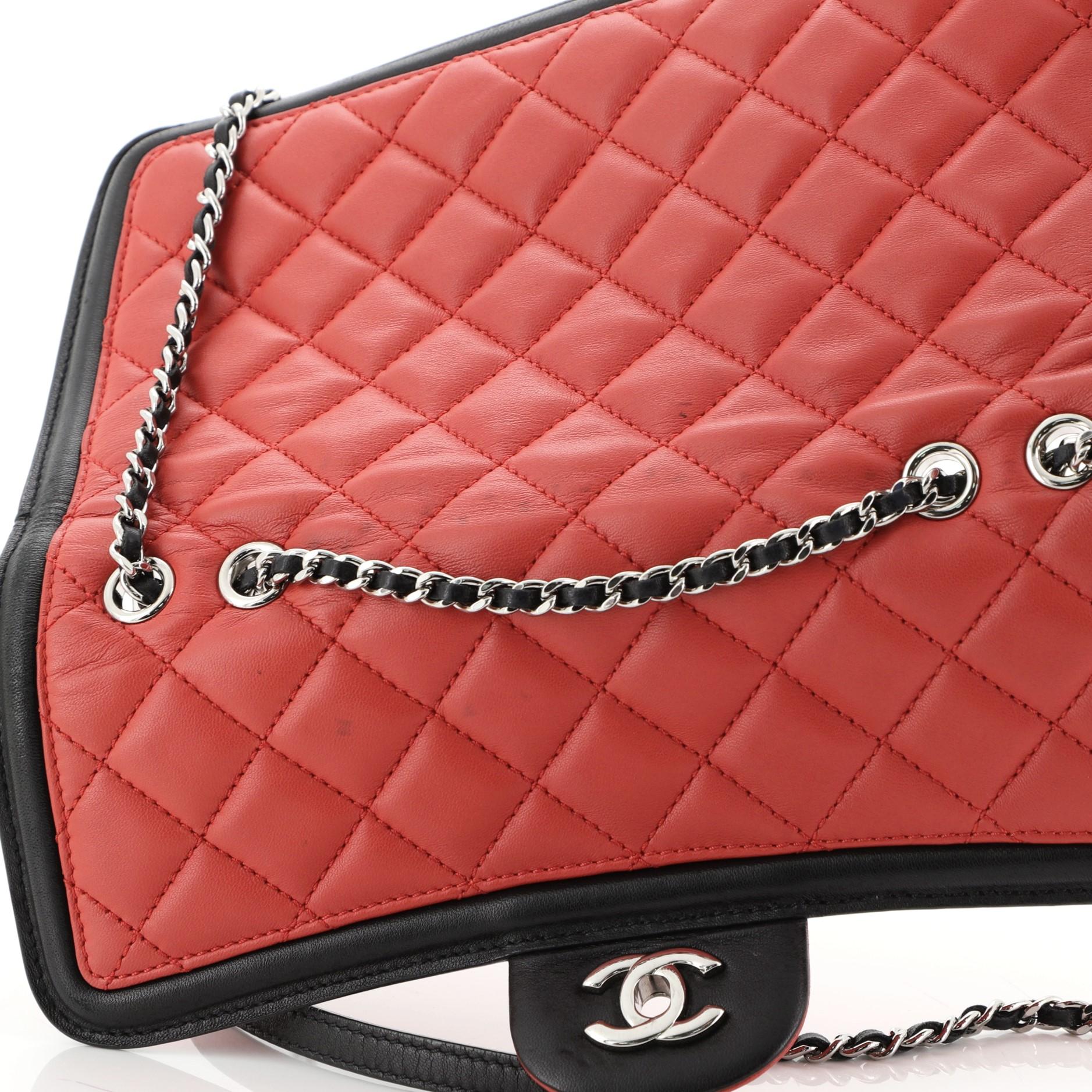 Chanel Graphic Flap Bag Quilted Calfskin Medium  1