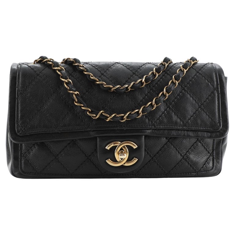 Chanel Graphic Flap Bag Quilted Calfskin Medium at 1stDibs