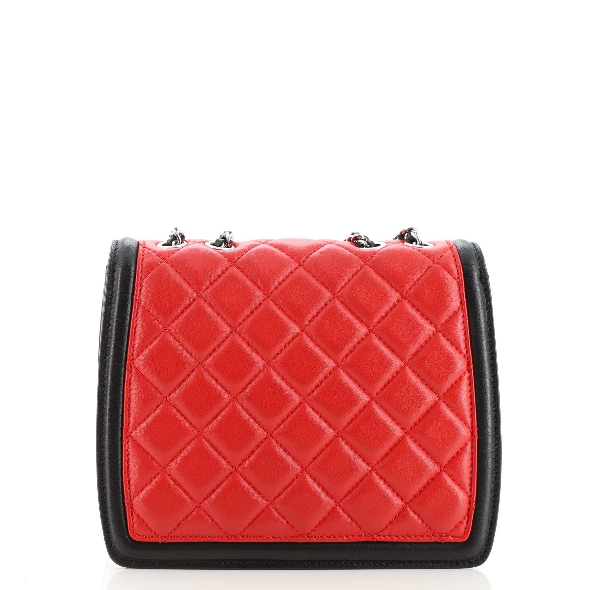 Chanel Graphic Flap Bag Quilted Calfskin Mini In Good Condition In NY, NY
