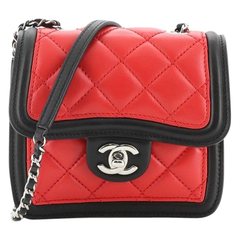 Chanel Graphic Flap Bag Quilted Calfskin Mini at 1stDibs