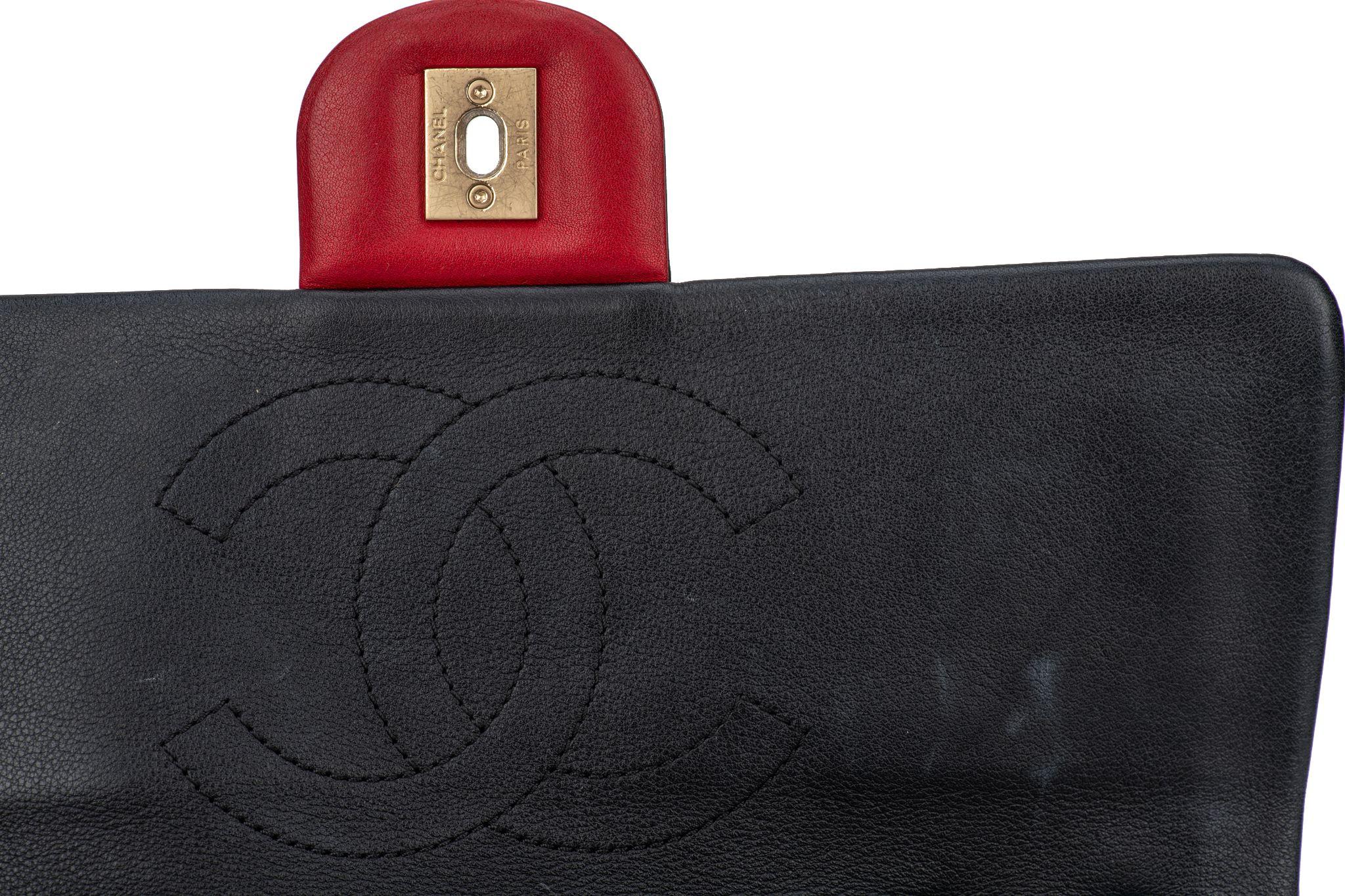 Chanel Graphic Single Flap Bag Black Red For Sale 9