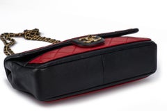 Chanel Graphic Single Flap Bag Black Red