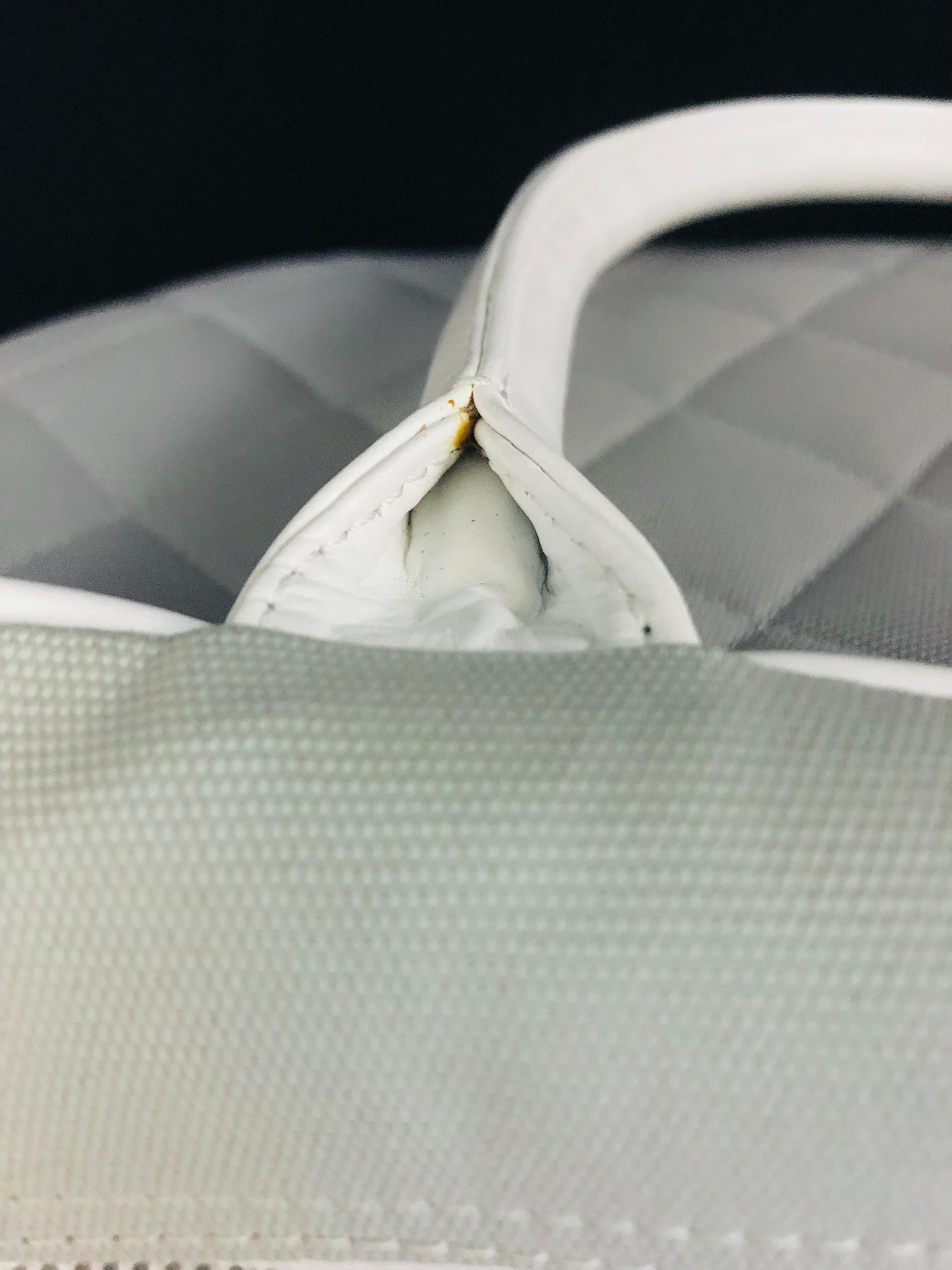 Chanel gray canvas boston style bag For Sale 5