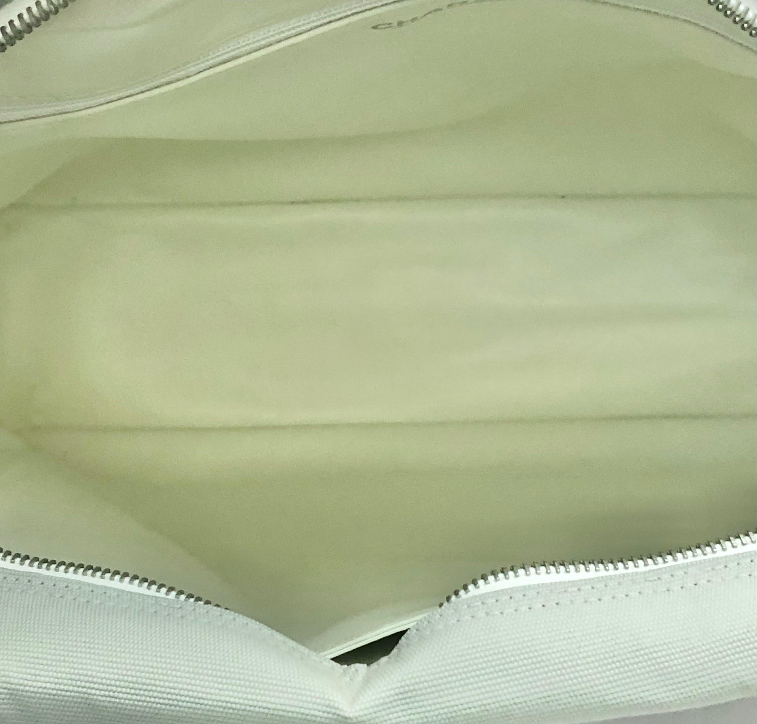 Chanel gray canvas boston style bag For Sale 4