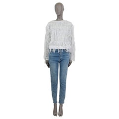 CHANEL gray cotton 2018 FRINGE LUREX Sweater 38 S
