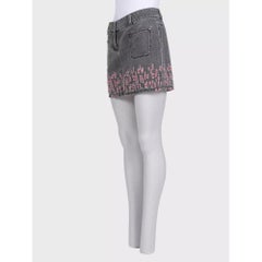 Chanel Gray Distressed Denim Mini Skirt 100% Cotton FR 38 M Chic Style