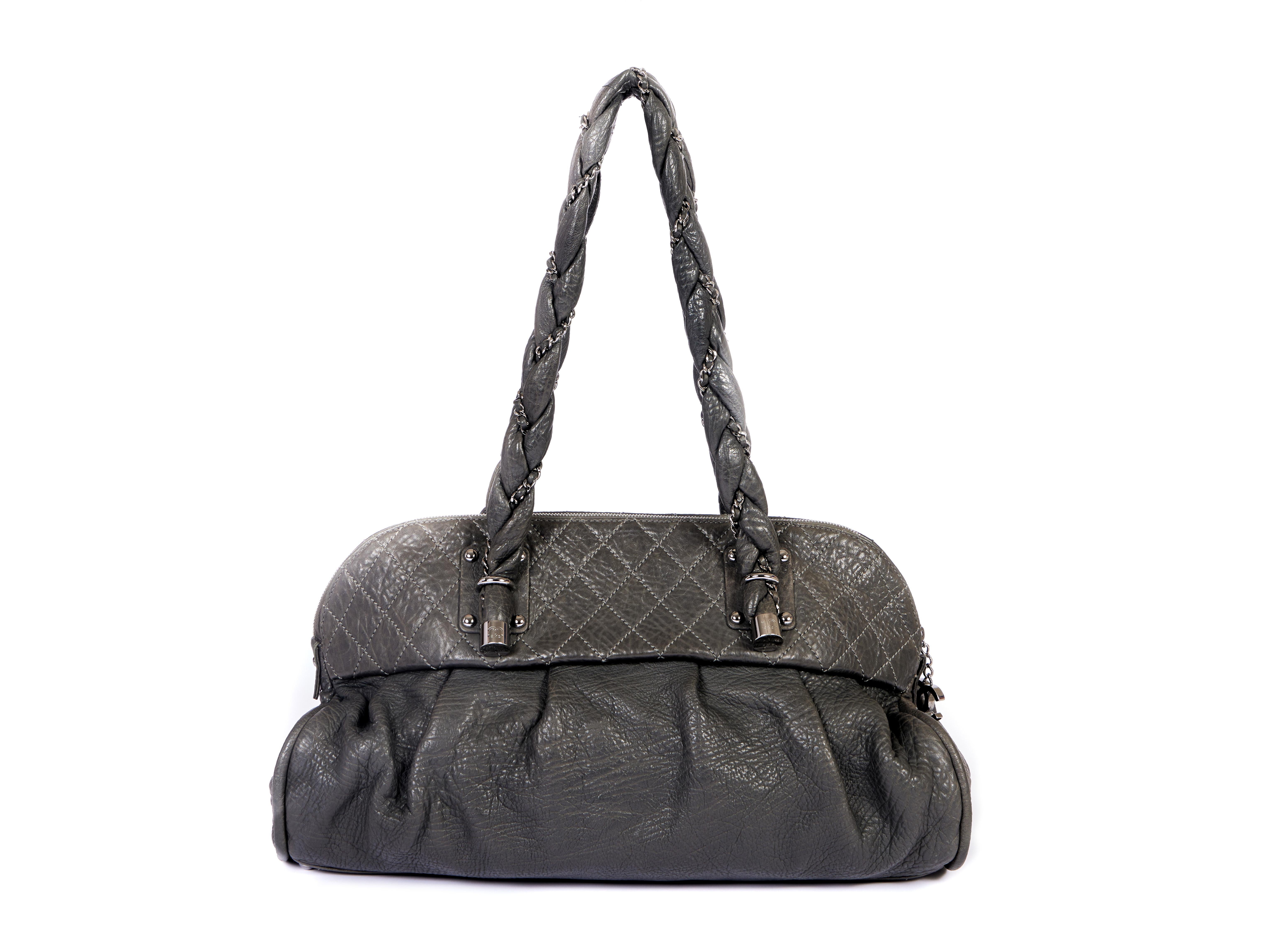Chanel Gray Distressed Large Tote In Good Condition For Sale In West Hollywood, CA