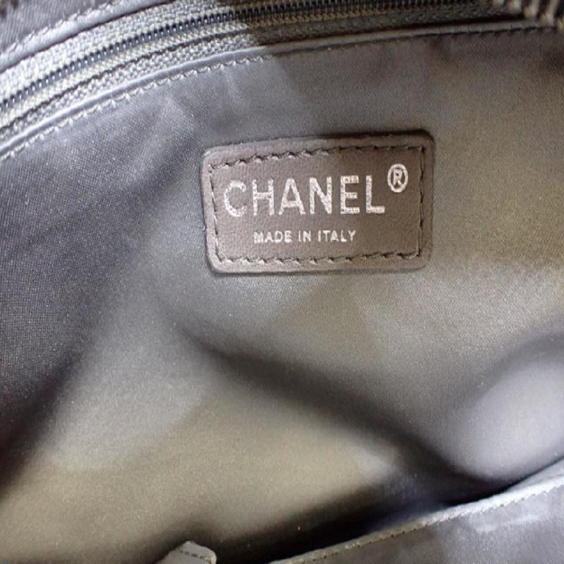 Chanel Gray Lambskin Leather Chocolate Bar Tweed Stitch Bowler Shoulder Bag 3