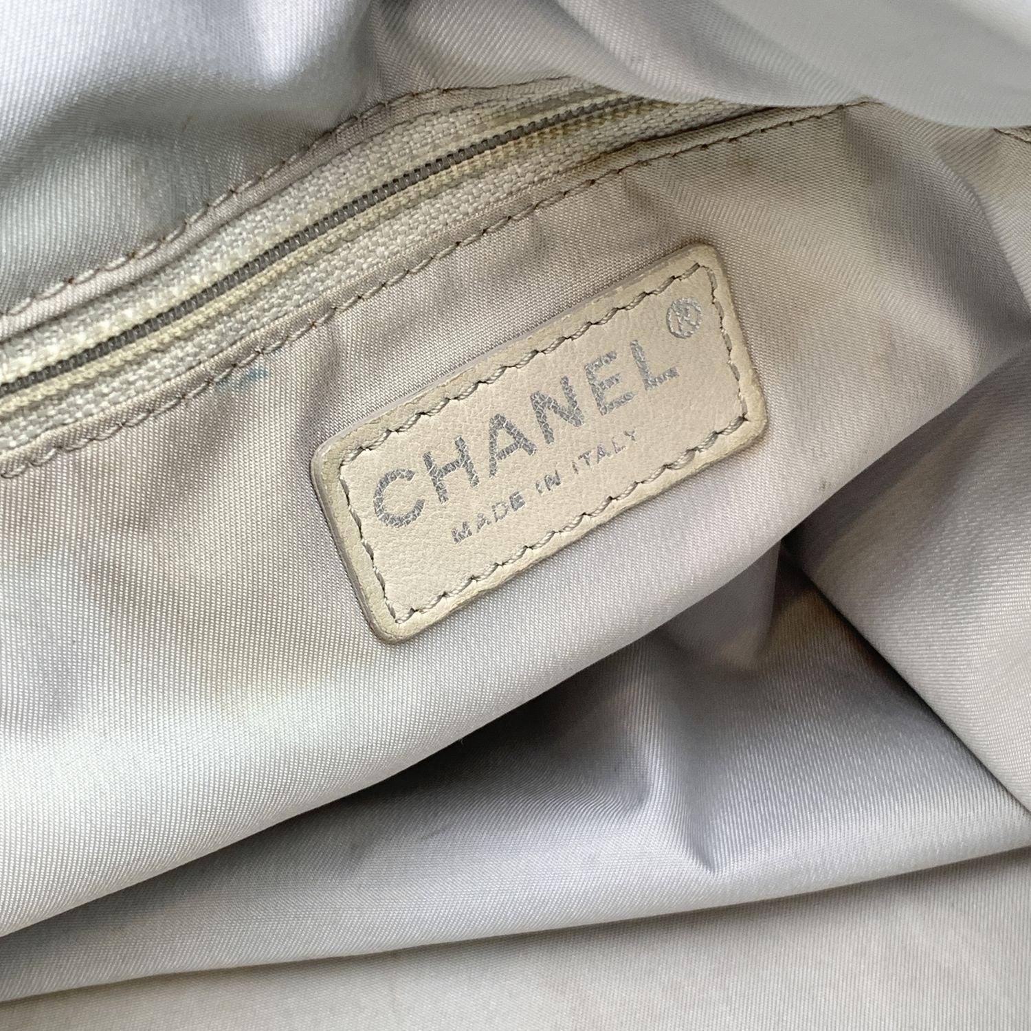 Chanel Gray Metallic Quilted Canvas Paris Biarritz Tote Bag For Sale 3