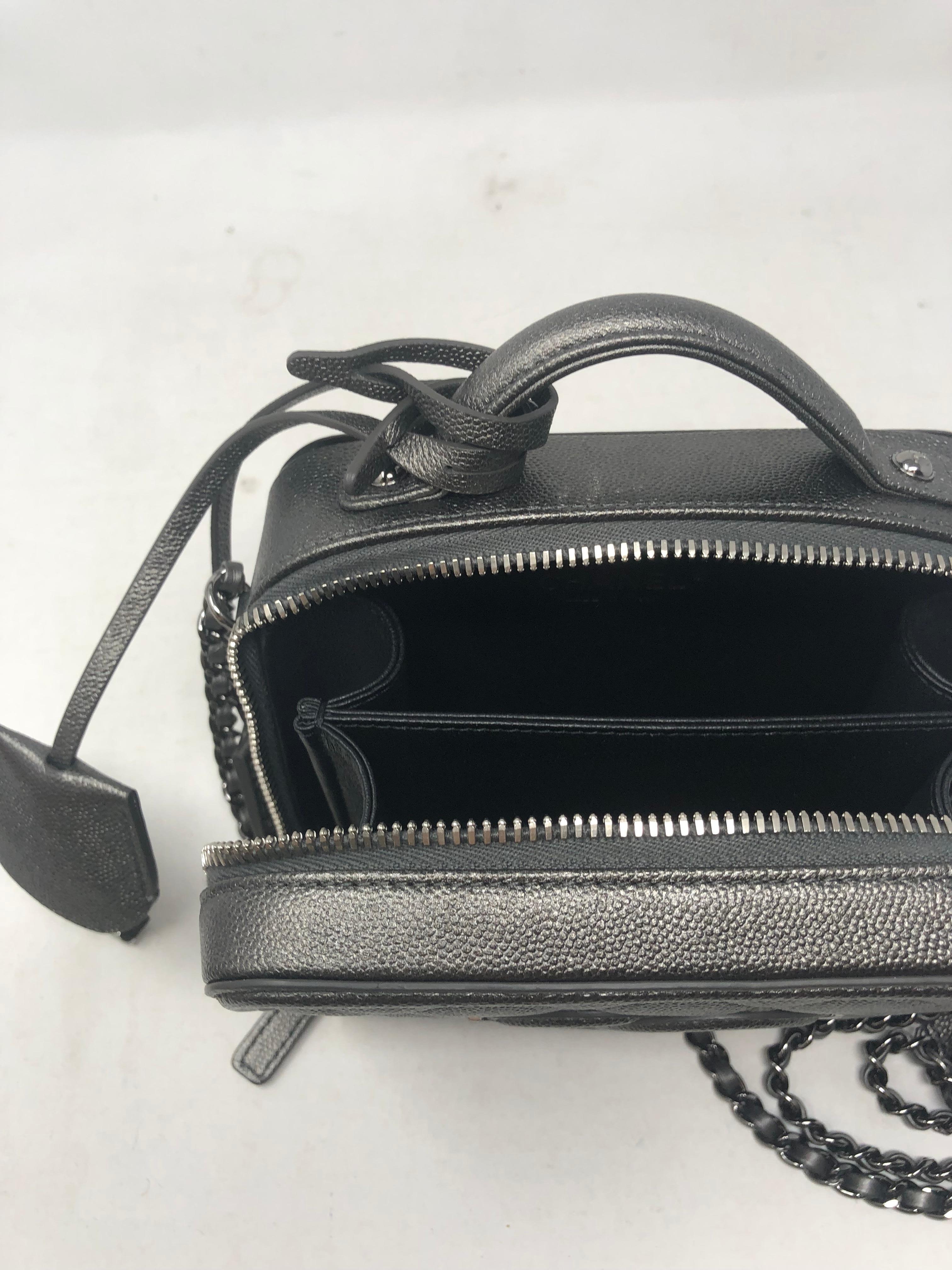 Chanel Gray Metallic Small Vanity Case Crossbody  3