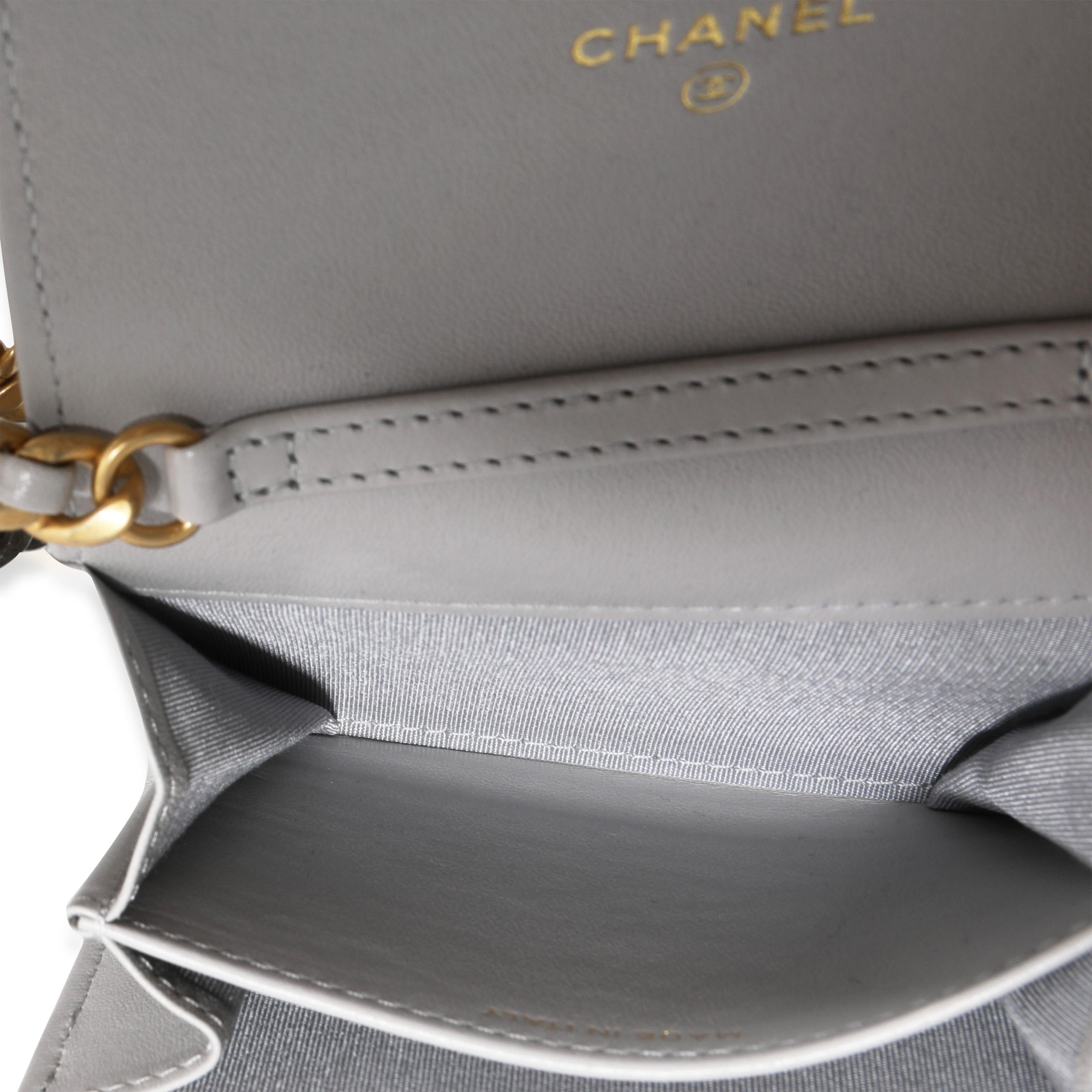 chanel 19 bag gray