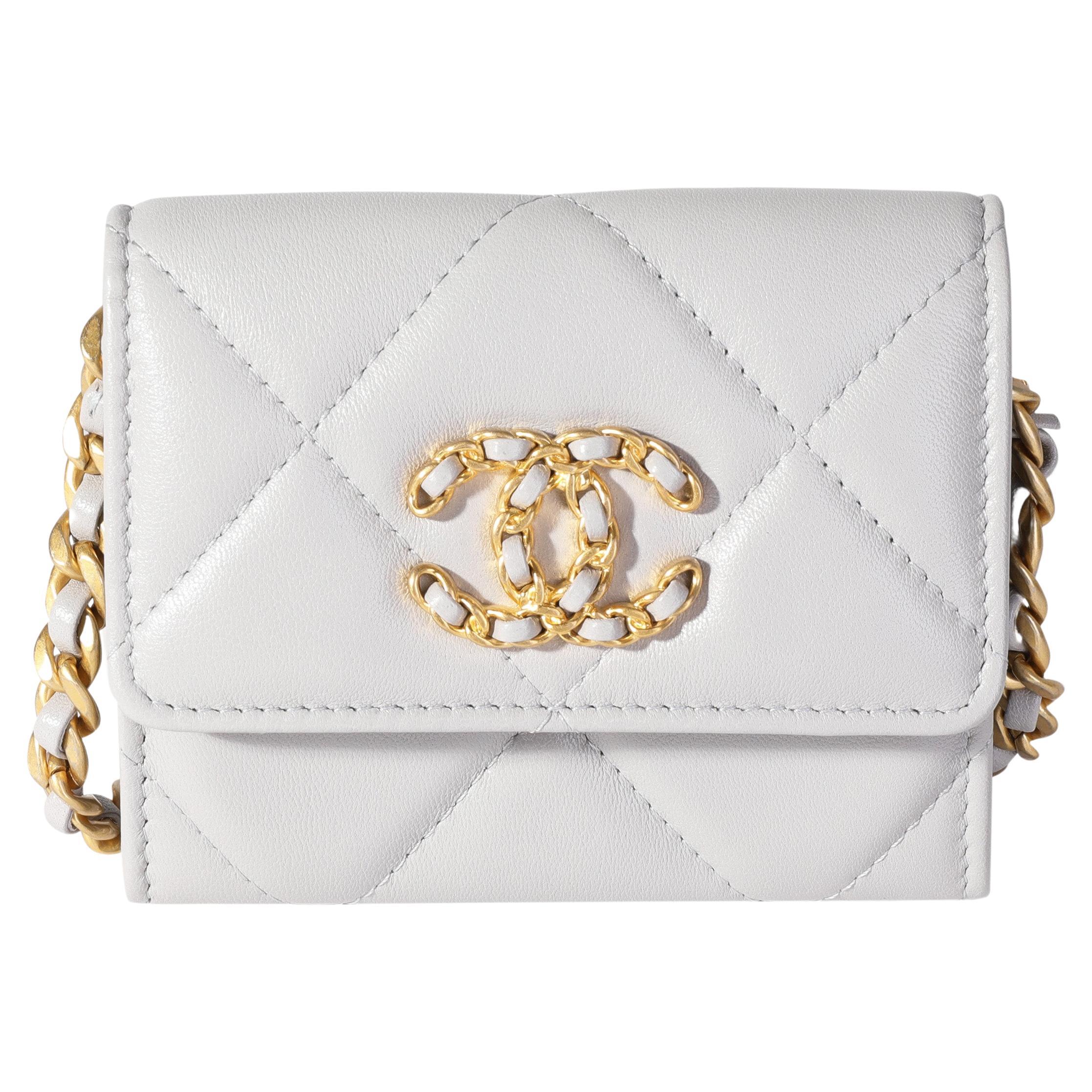 Chanel 19 flap coin purse with chain sale