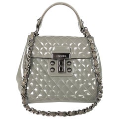 Chanel Gray Quilted Polished Calfskin Satchel