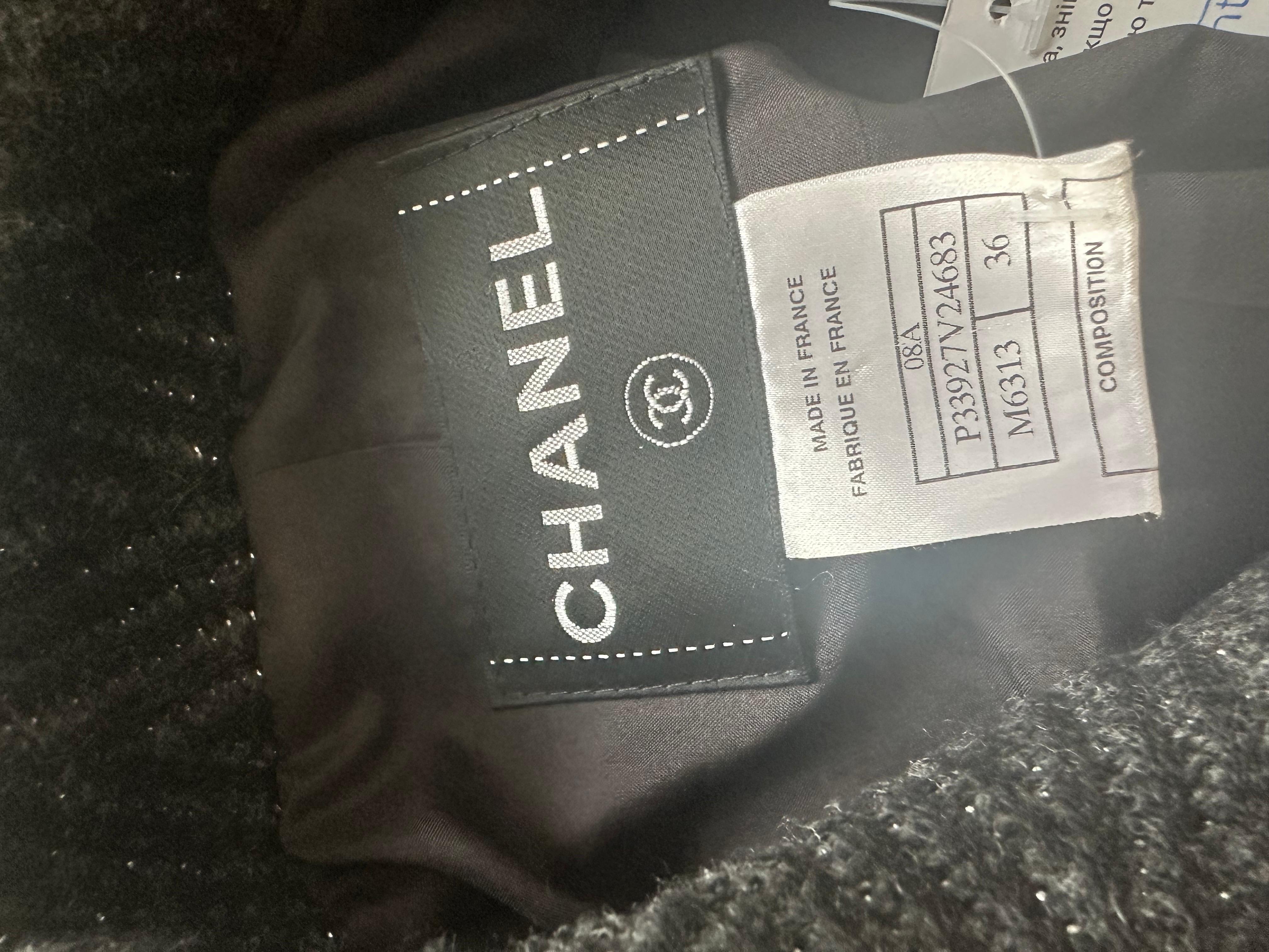 Coates in lana grigia Chanel In condizioni buone in vendita a Krakow, PL