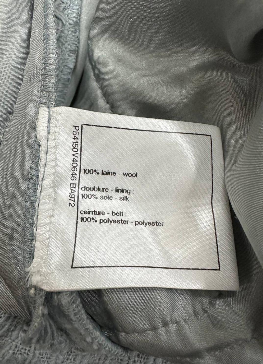 De las mujeres Chanel Lana Gris Pantalones Vaqueros Pata Ancha Pantalones Sz.42 en venta