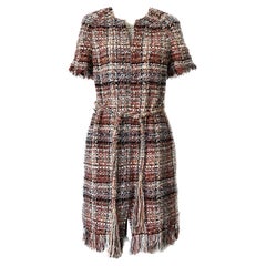 Vintage Chanel Greece Ribbon Tweed Belted Dress