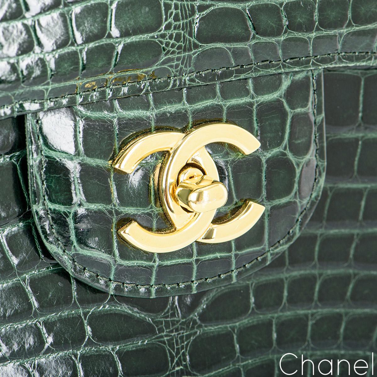 chanel green crocodile bag