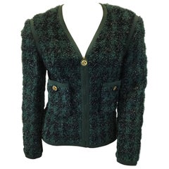 Chanel Green and Black Metallic Jacket