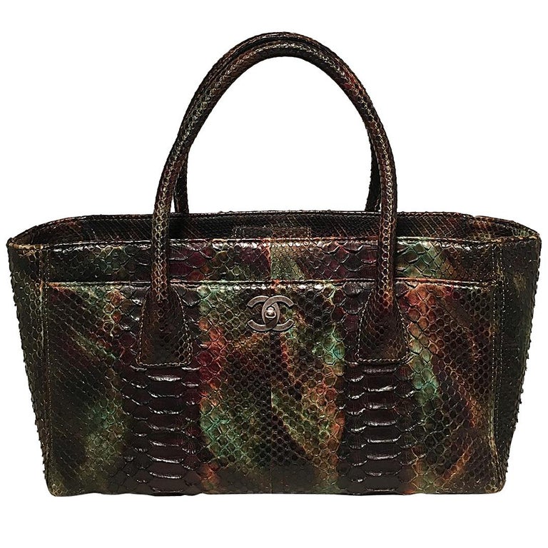 chanel green python bag