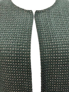 Chanel Green and Gold Tweed Wool Coat