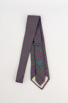 Cravatta Chanel in seta verde e viola