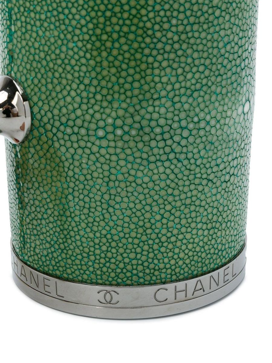 Women's or Men's Chanel Green Barrel Minaudière For Sale