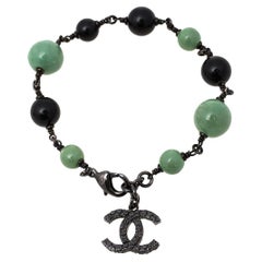 chanel friendship bracelet Chanel Green
Black Beaded Black Tone CC Charm Bracelet