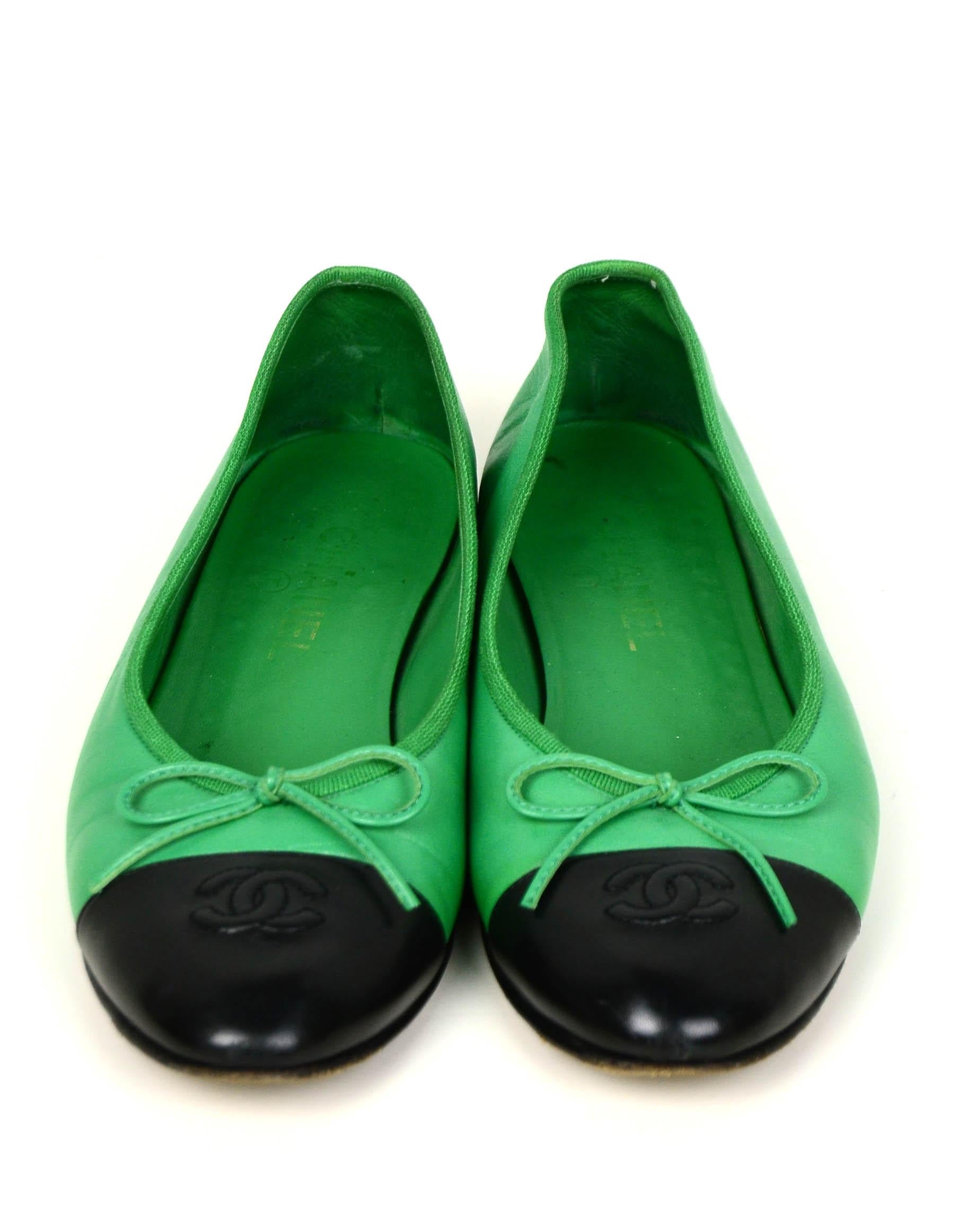 green chanel flats