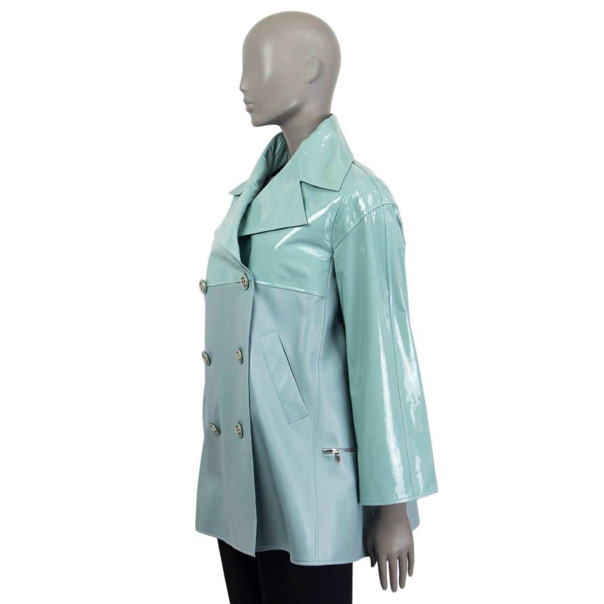 light blue pea coat