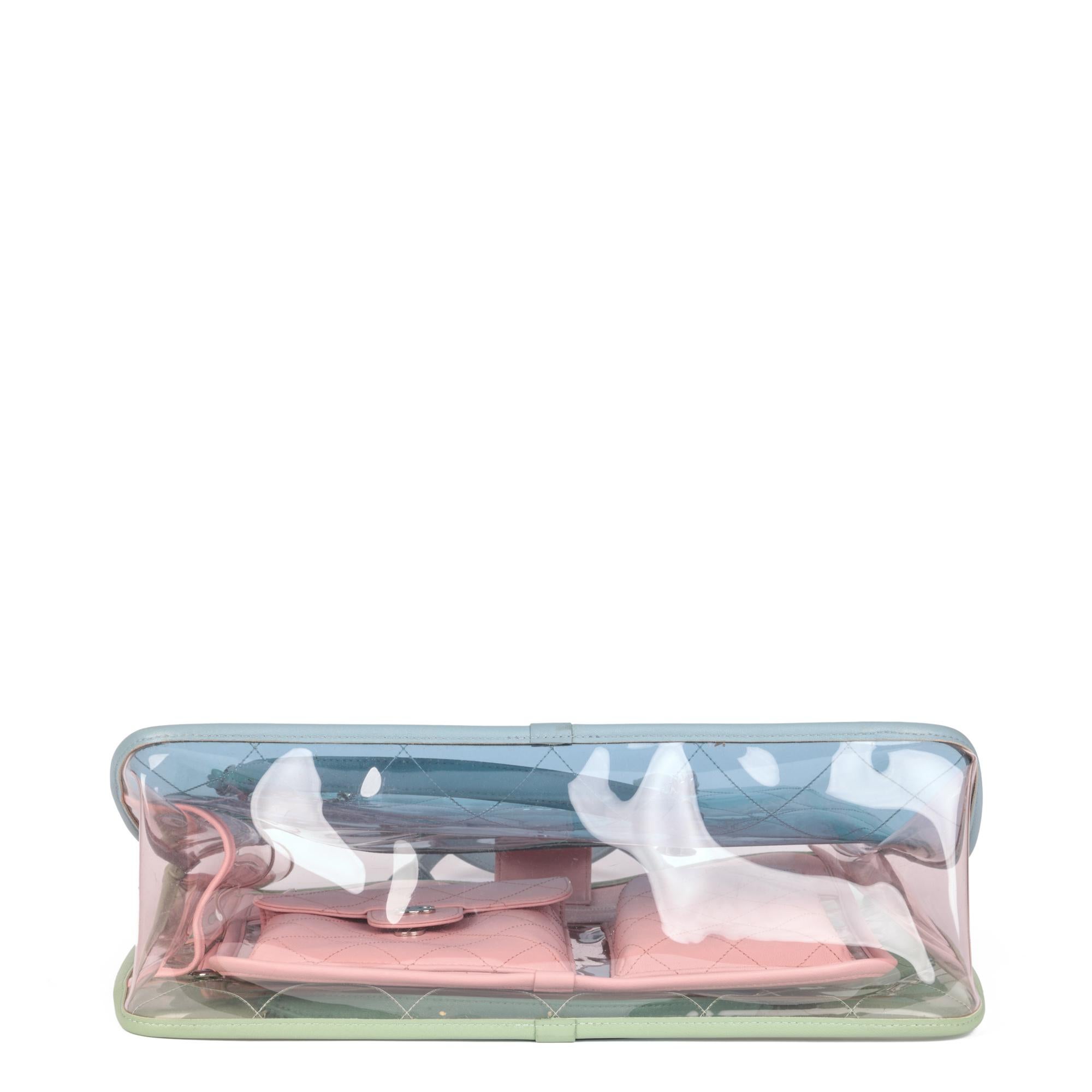 Chanel Green, Blue, Pink Lambskin & PVC Coco Splash Large Shopping Tote 1