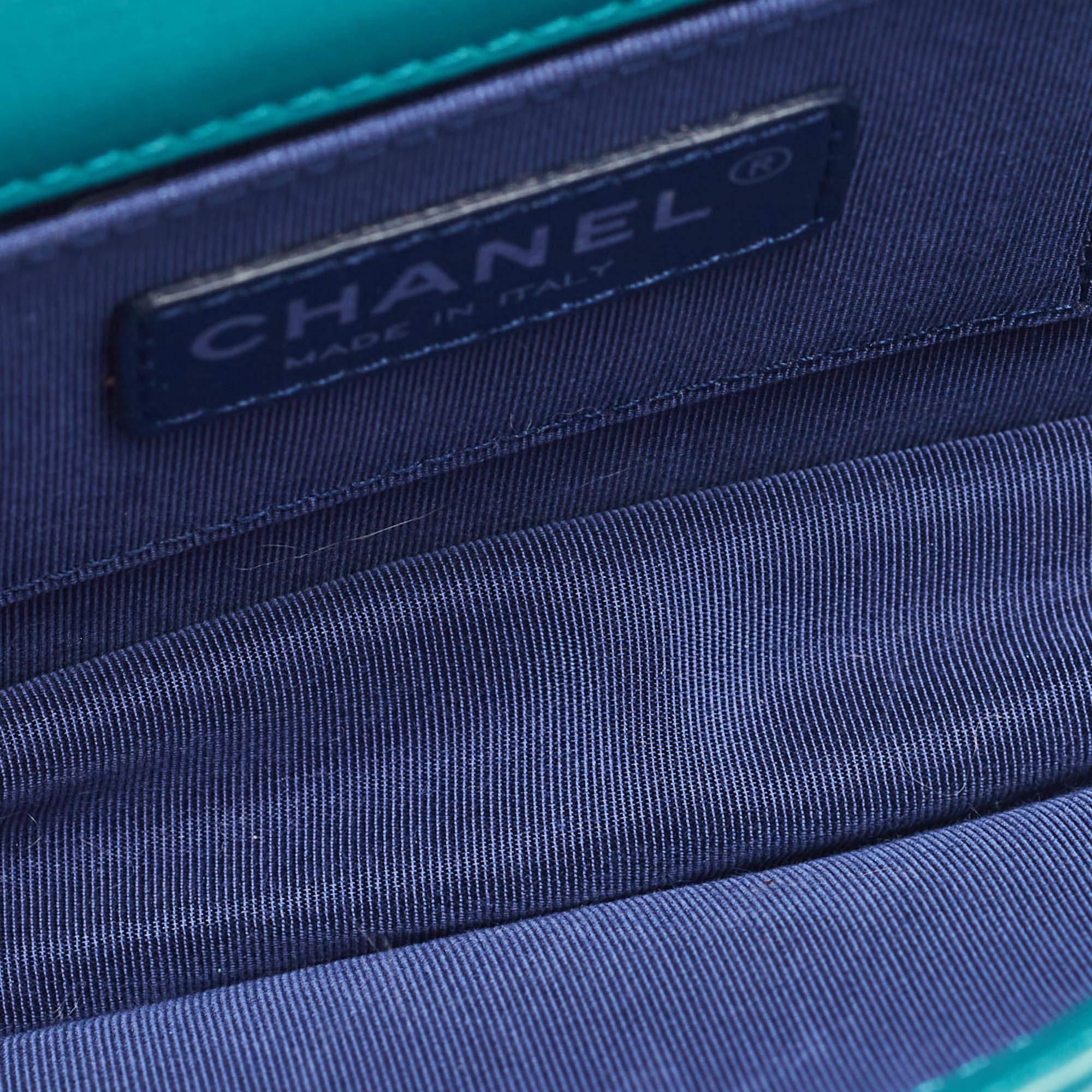Chanel Green/Blue Plexiglass and Leather Boy Brick Flap Bag 3