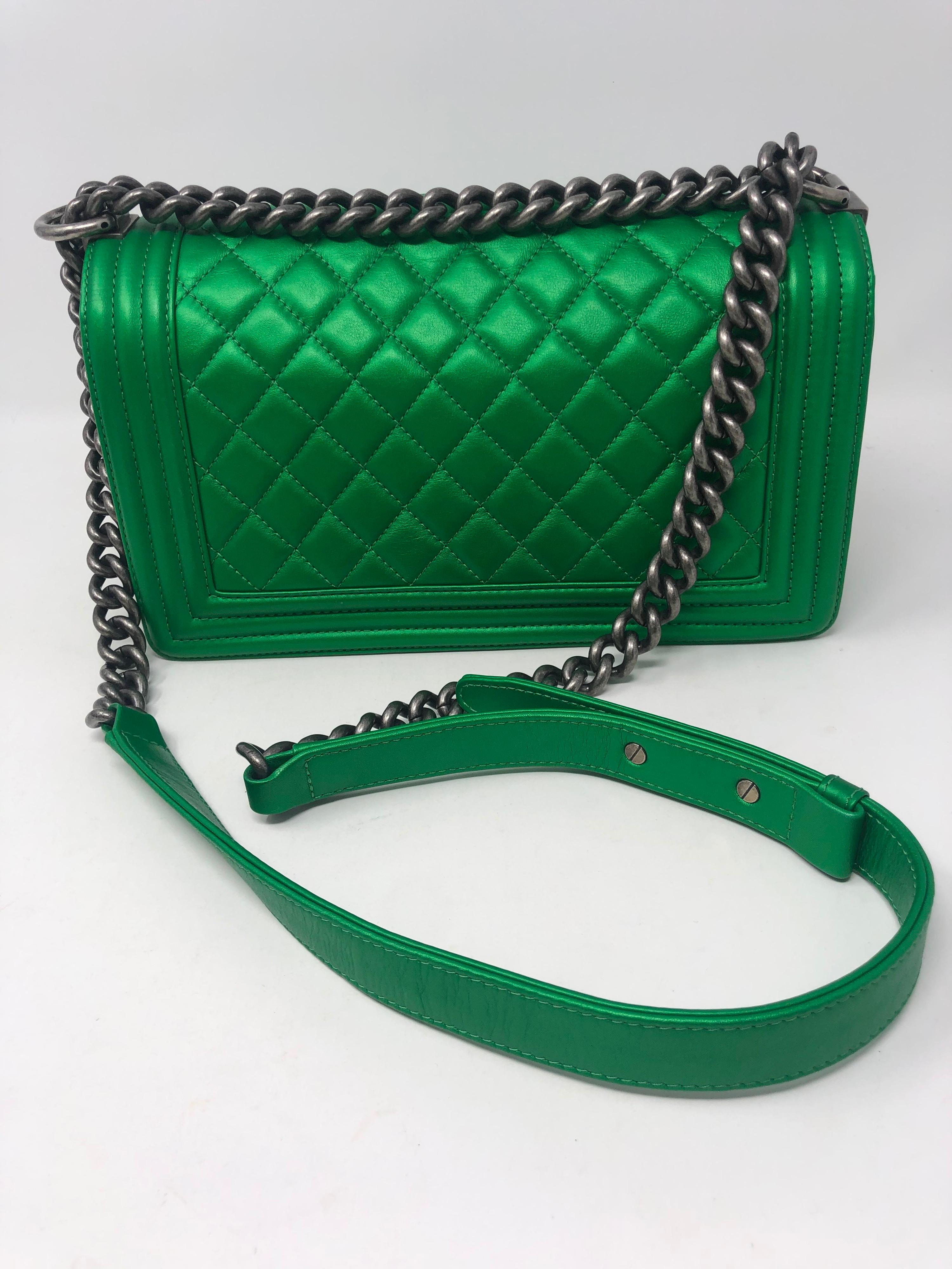 green chanel boy bag