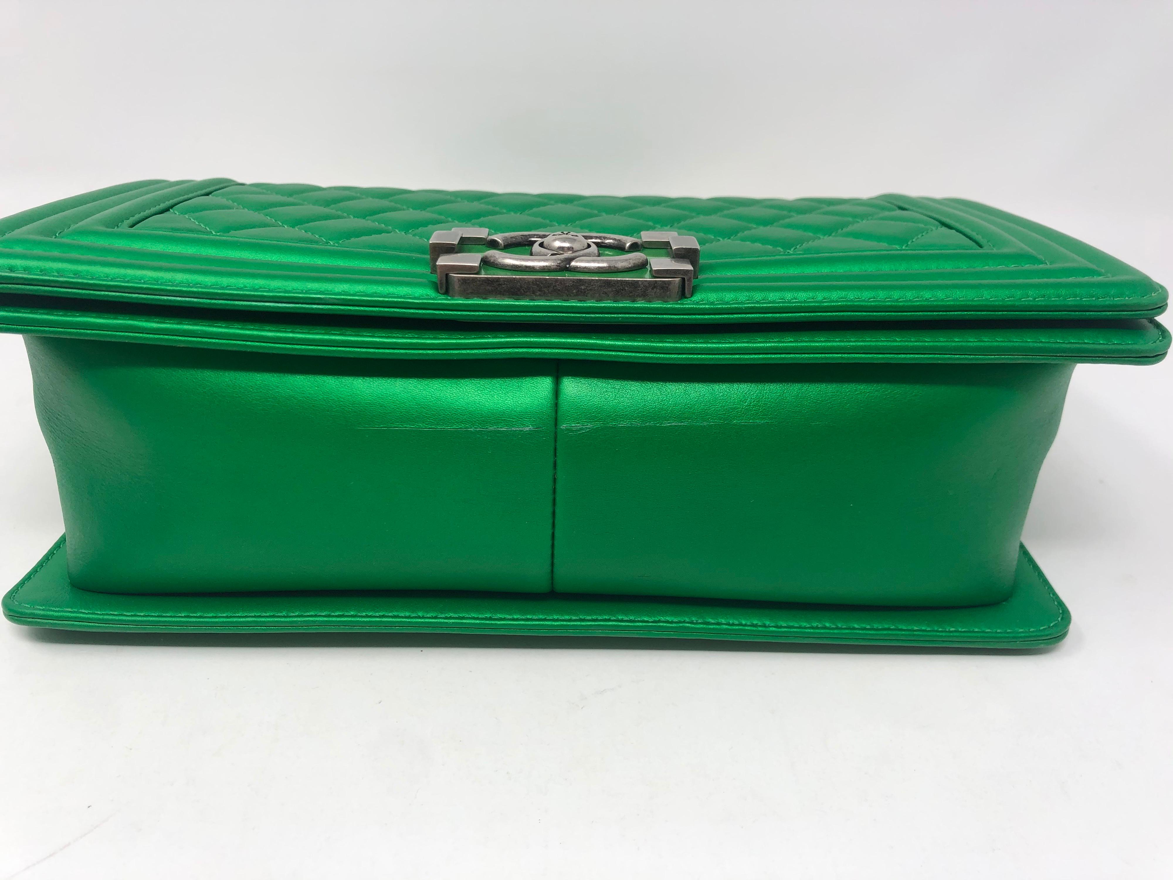 Chanel Green Boy Bag  1