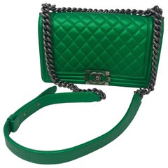Chanel Green Boy Bag at 1stDibs