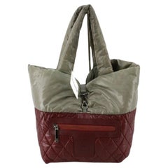 Chanel Green/Burgundy Quilted Lambskin Cocoon Reversible Tote Bag