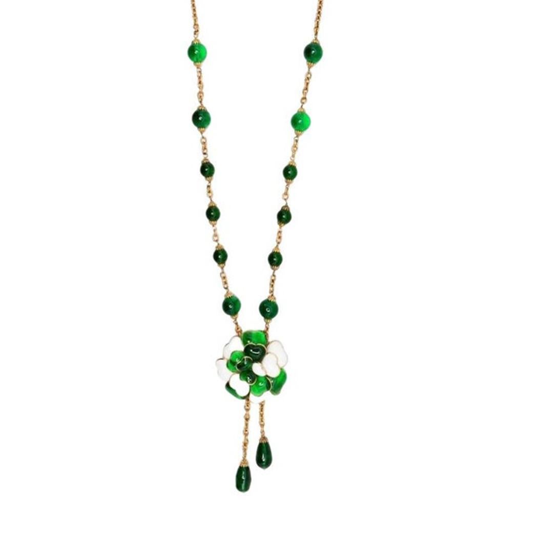 chanel necklace green