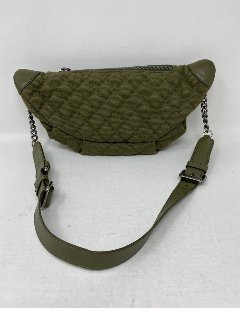 Chanel Green Canvas Cuban Fanny Pack at 1stDibs