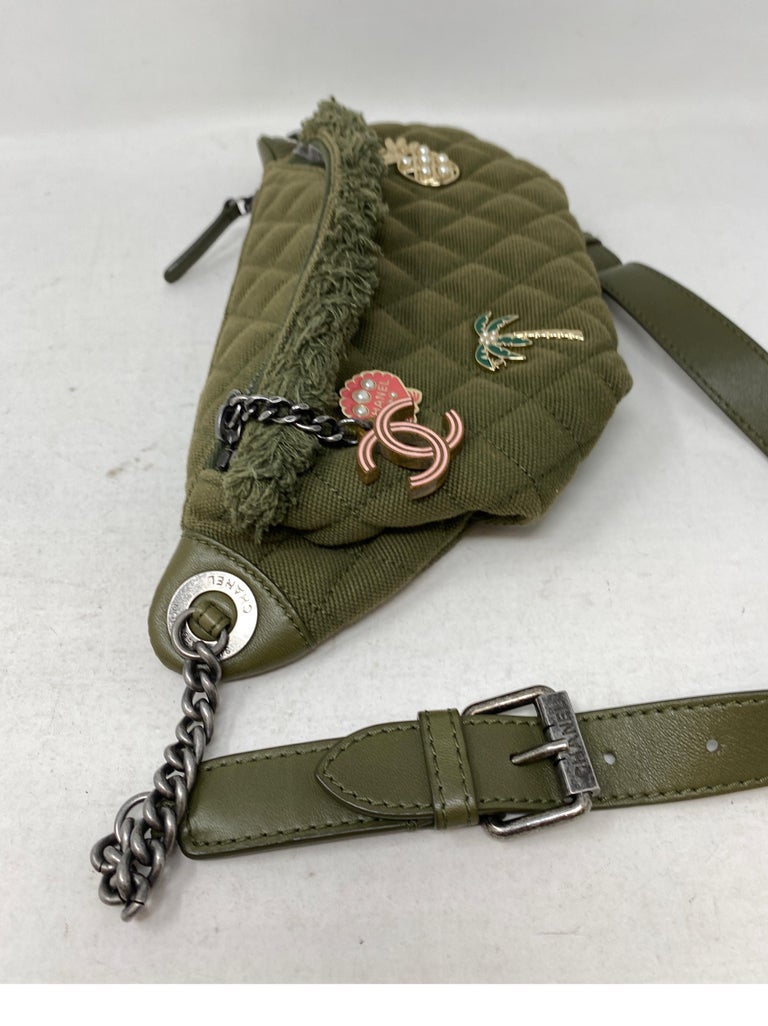 Chanel Green Canvas Cuban Fanny Pack at 1stDibs