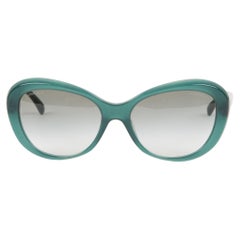 Chanel Green Cat Eye Acetate Sunglasses