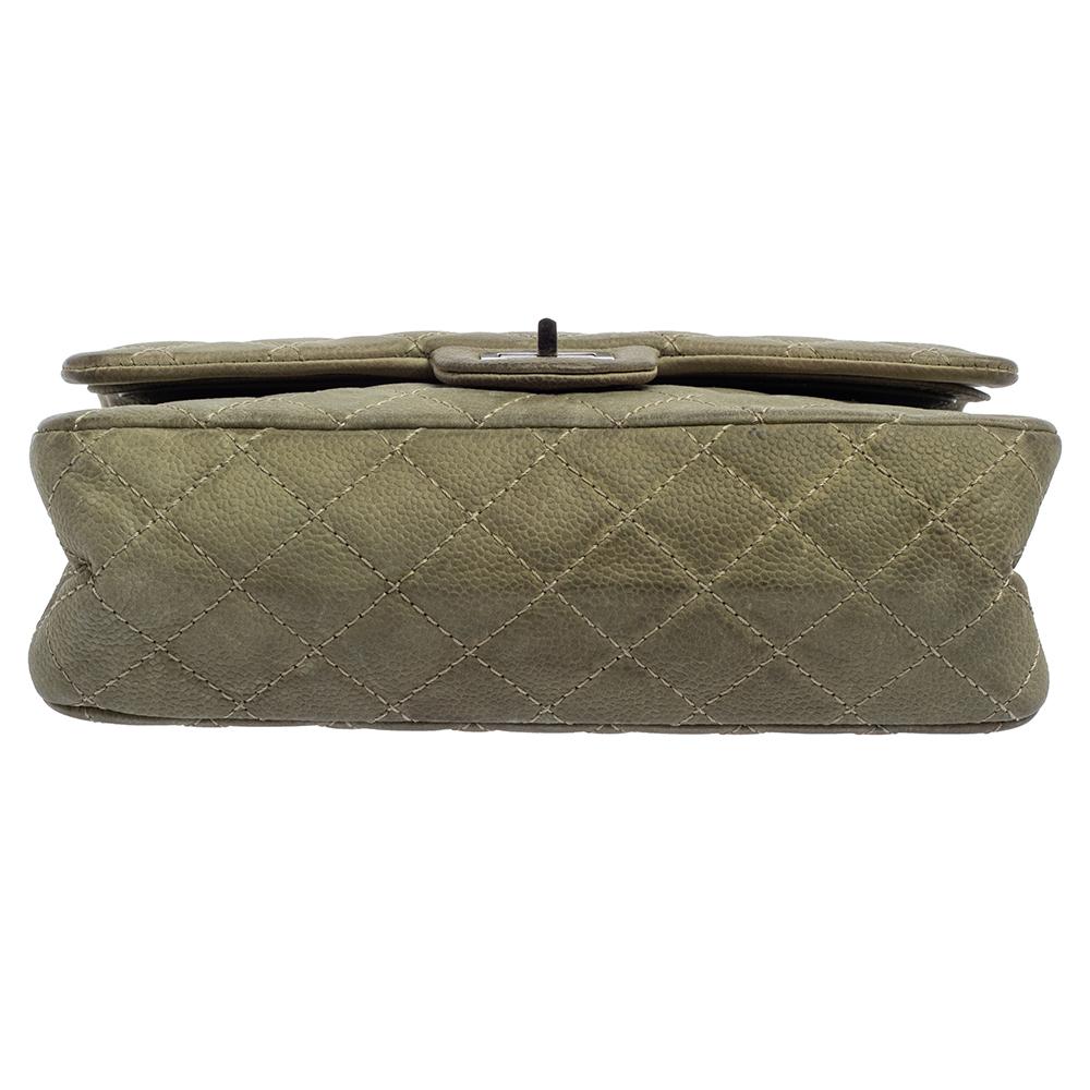 Chanel Green Caviar Leather Reissue 225 Double Flap Bag 10