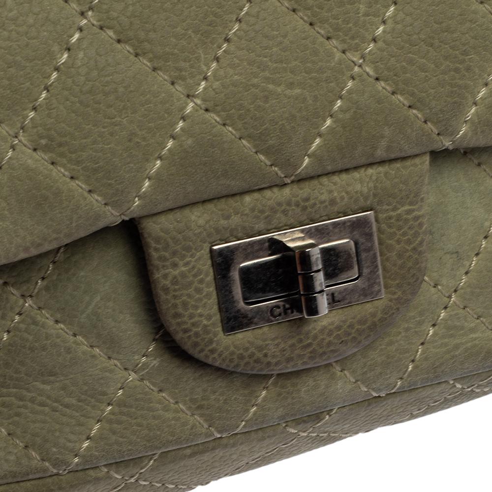 Women's or Men's Chanel Green Caviar Leather Reissue 225 Double Flap Bag