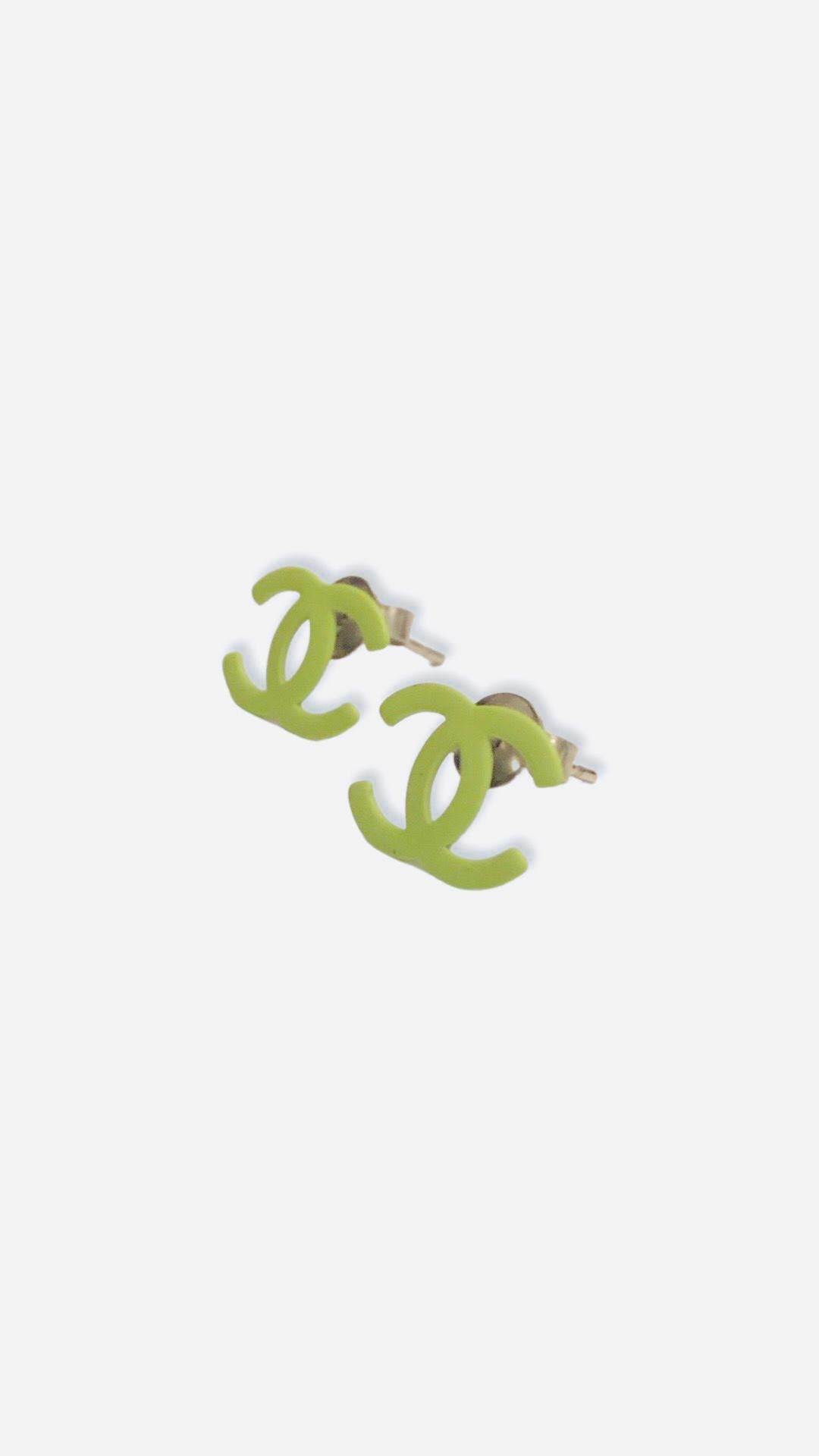 green chanel earrings
