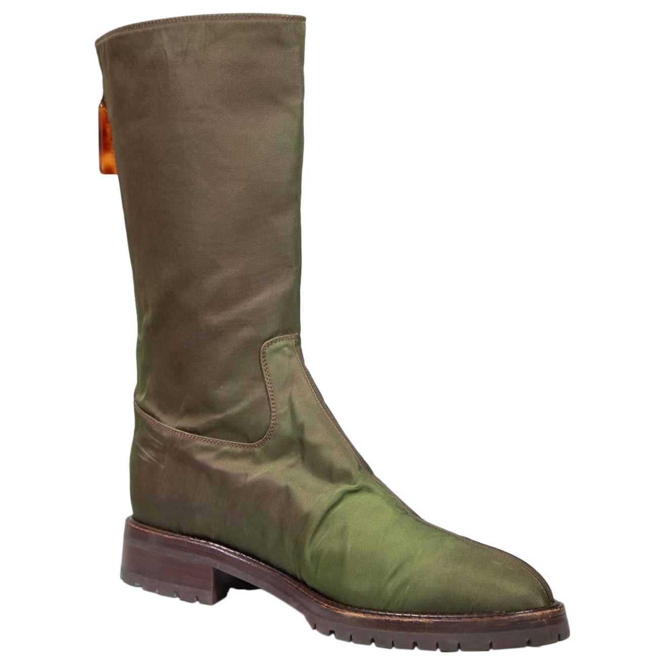 Chanel Green CC Mid Calf Boots Size IT 40