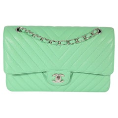 chanel flap bag green
