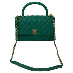 Chanel Green Coco Handle Bag