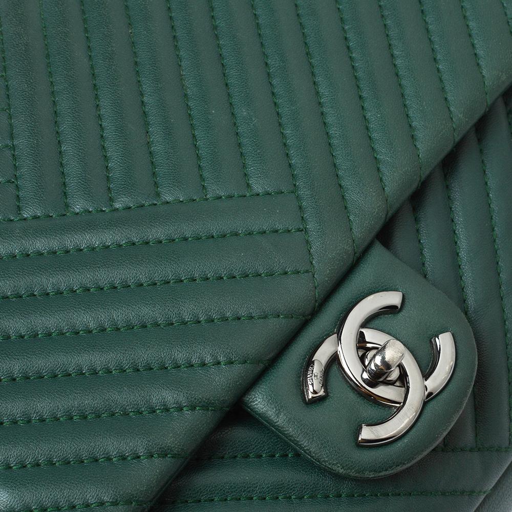 Chanel Green Crossing Quilted Leather CC Flap Shoulder Bag 3