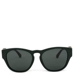 CHANEL green CRYSTAL & LEATHER CC RECTANGULAR Sunglasses 5455QB