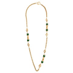 Chanel Green Embellished Necklace