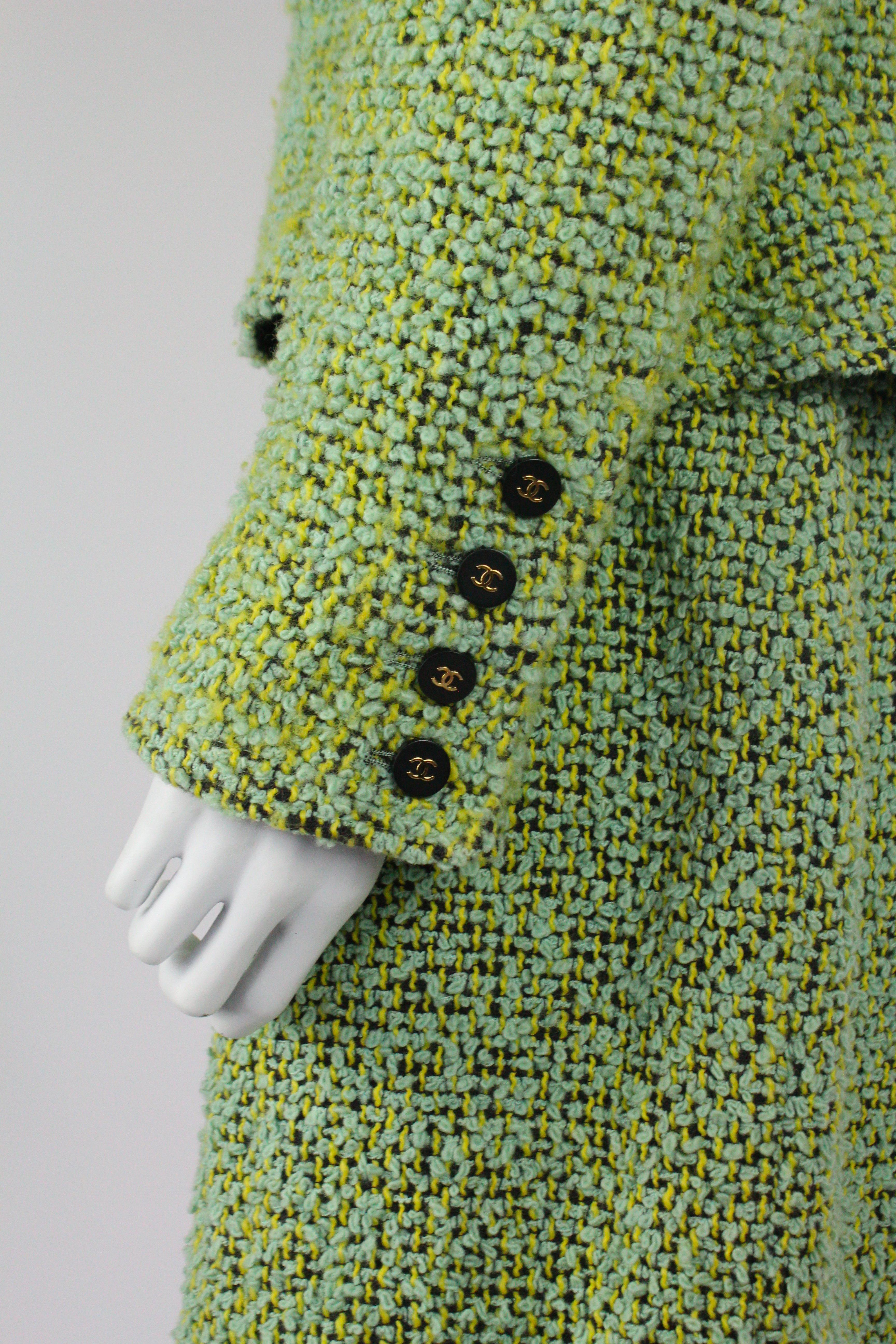 Chanel Green Jacket/Skirt Suit F/W 1994 6