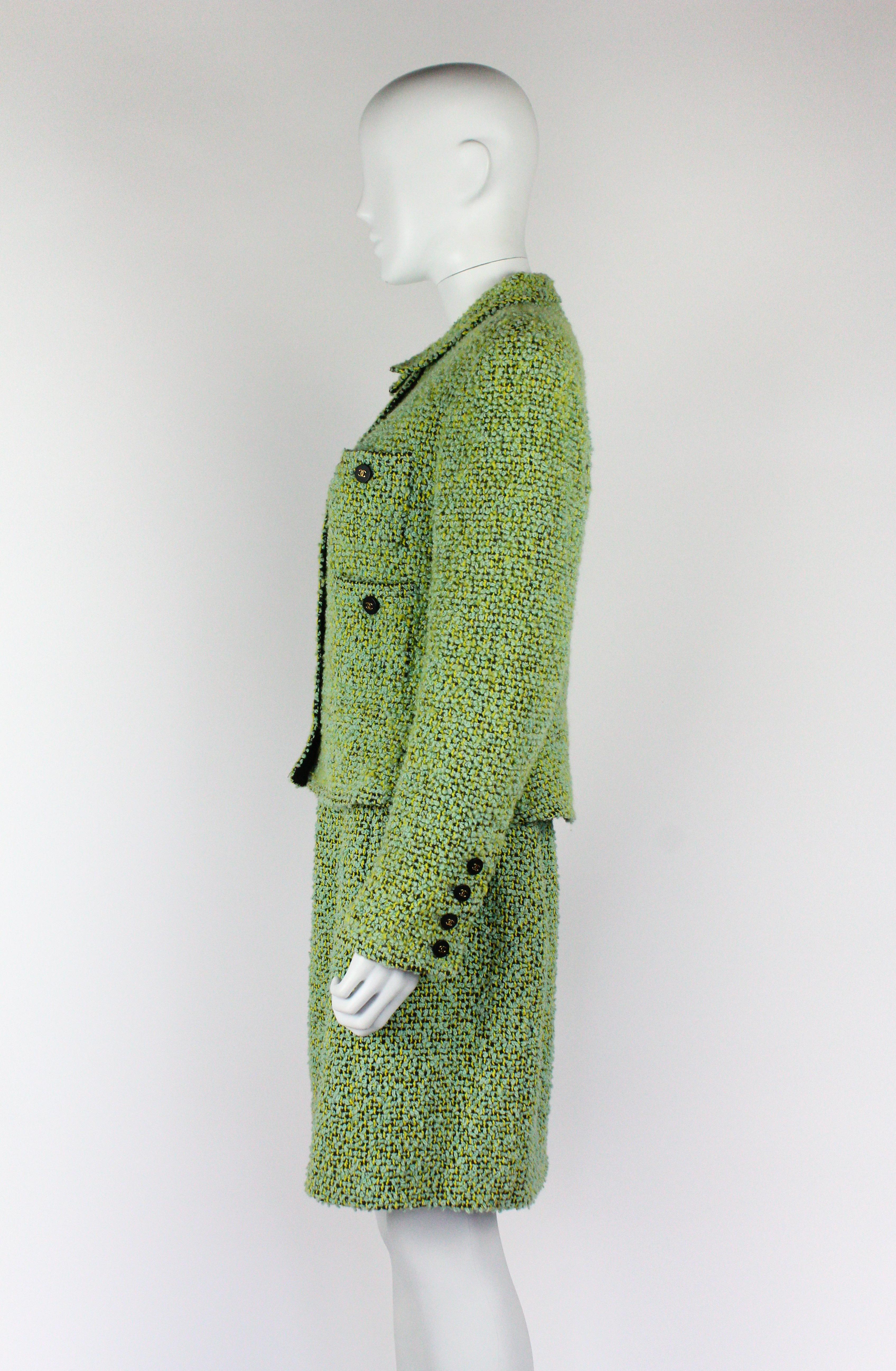 Chanel Green Jacket/Skirt Suit F/W 1994 3
